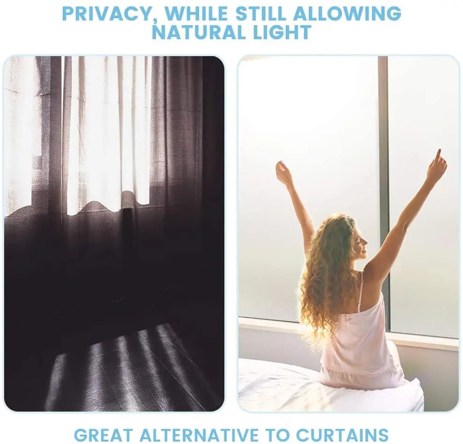 Pellicola per Finestre Pellicola for finestre smerigliata Pura Privacy Protezione Solare autoadesiva for in Vetro Opaco for Bagno Ufficio(55x500 cm)
