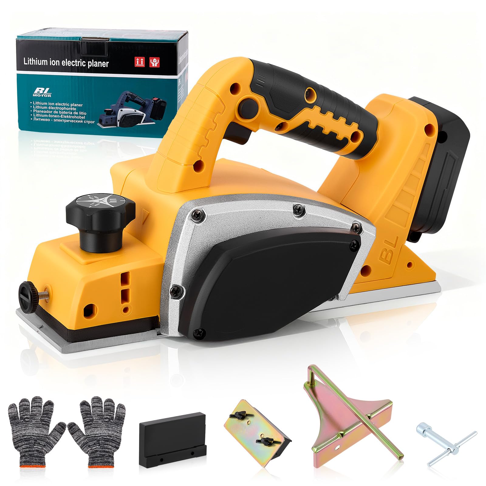 Cordless Handheld Planer for Dewalt 20V Battery, 15000 RPM Brushless Electric Wood Planer, 82mm Cutting Width & 2mm Cutting Depth, for Woodworking Home DIY Projects Furniture, No Battery