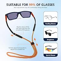 Vista 5 de 80Days Correa ajustable para gafas: Retenedor de nylon para gafas y gafas de sol con agarres de silicona, ajuste seguro