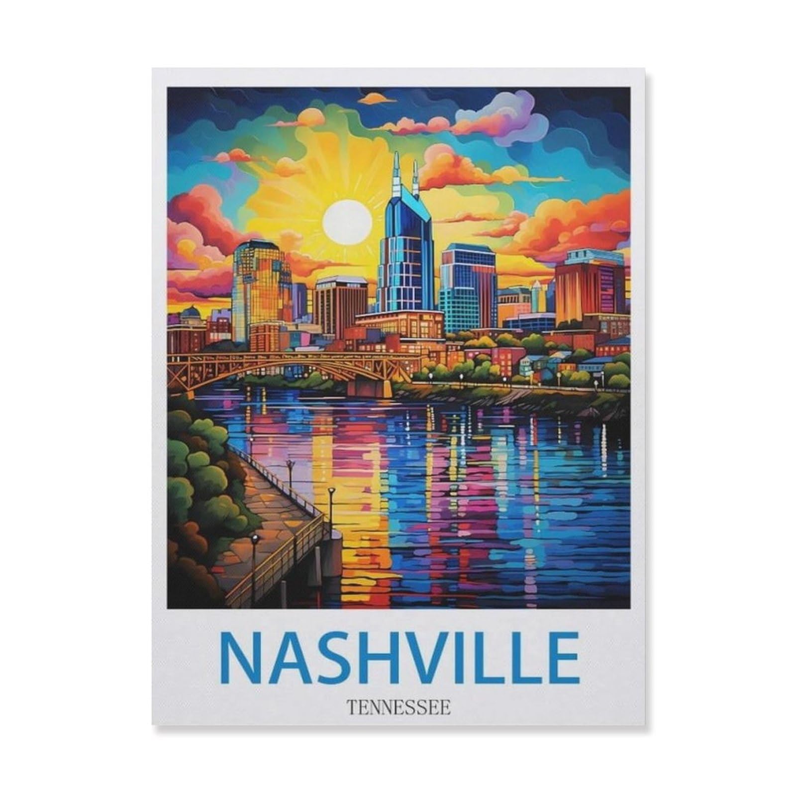 Nashville Tennessee，Vintage Tin Signs Funny Metel Decorative Signs - Retro Wall Decor Home Wall Signs(15x30cm）6x12 inch-EF88