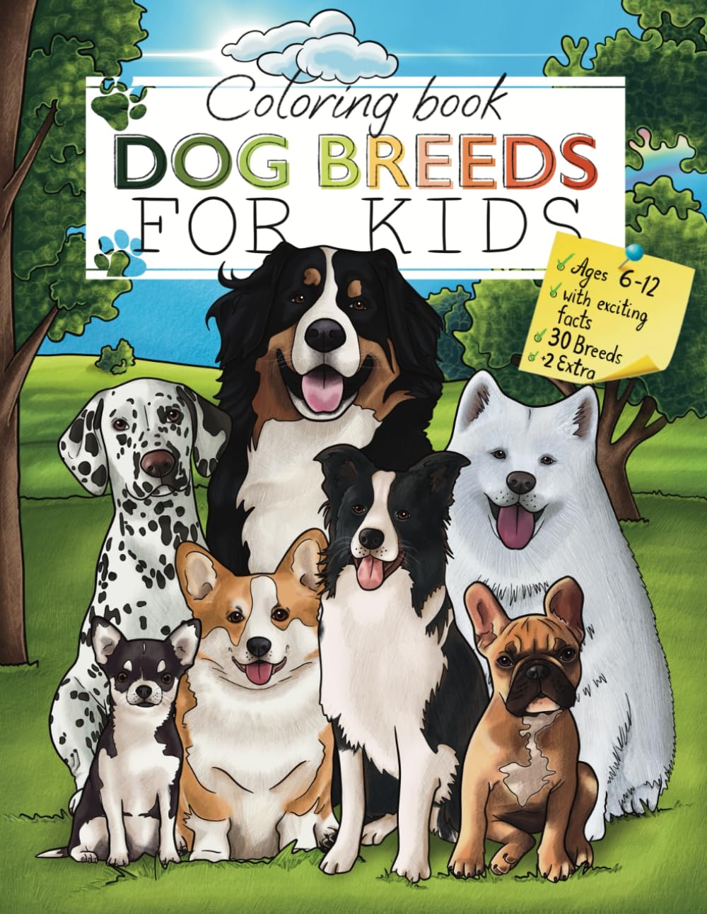 Dog Breeds – Coloring Book for Kids: Dog Coloring Book for Kids Ages 6-12 | Dog Facts for Kids | Gift for Kids Who Love Dogs