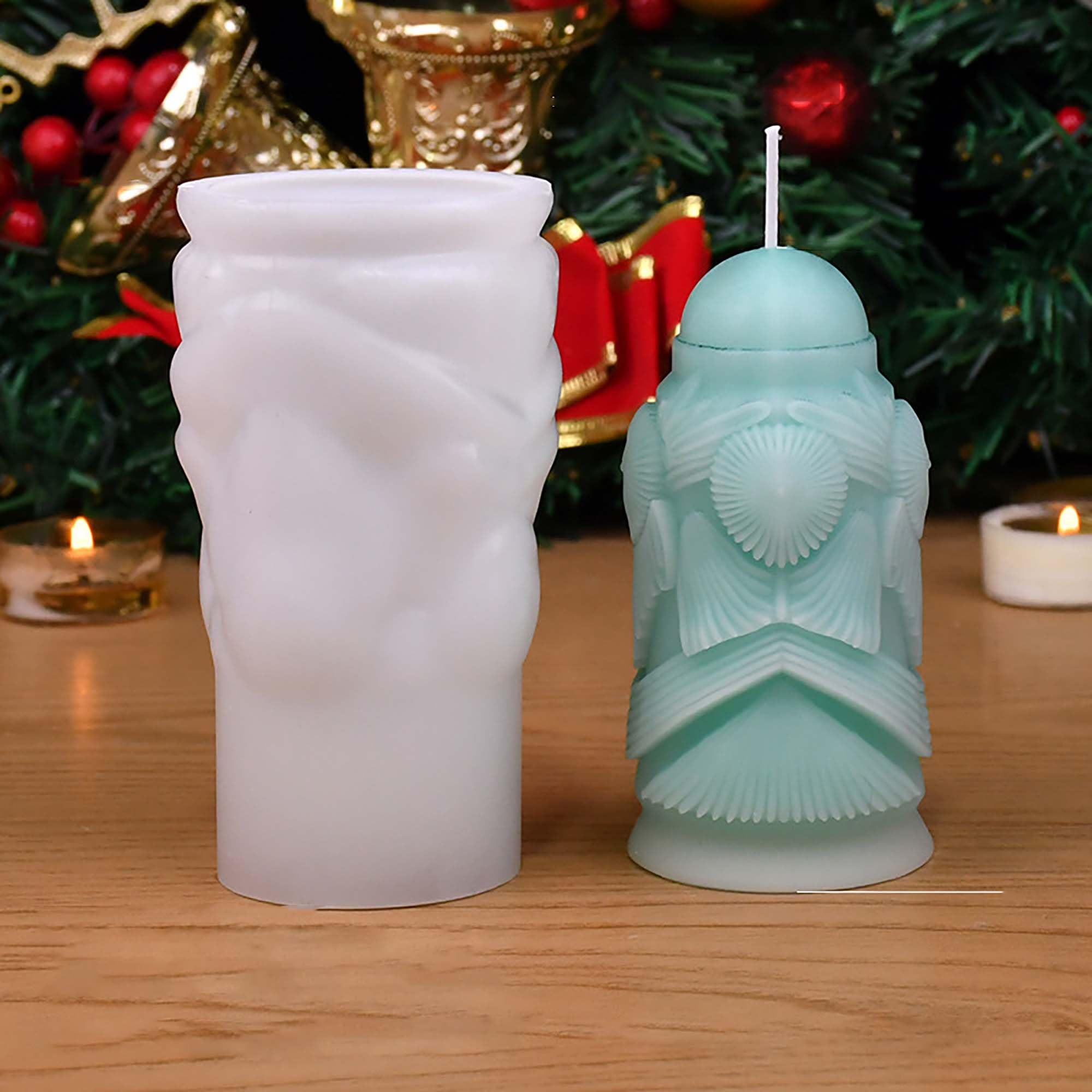 EVERELAM Flower Soap Mold Cylinder Soap Mold Spiral Soap Mold Pillar Resin Mold Clay Mold Jewelry Resin Casting Mold Craft Supplies 3D Mold Silicone Mold for Resin Casting Mold Candle Making Molds