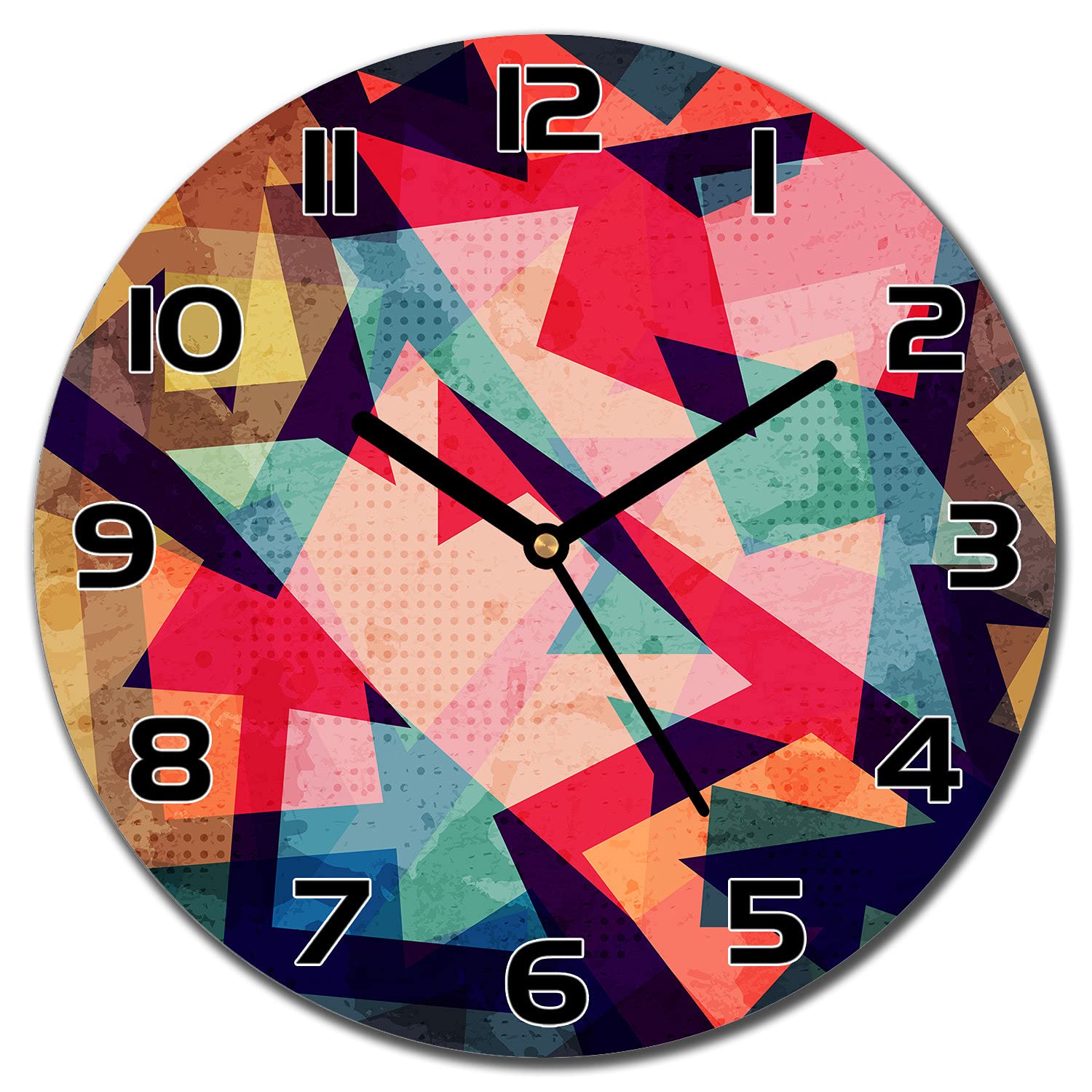 Horloge murale 30 cm en verre pour habiller un mur blanc de salon
