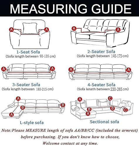 Miniatura 5 de Funda elástica para sofá de 1234 plazas y en forma de L, funda de color sólido apta para mascotas con parte inferior elástica antideslizante,