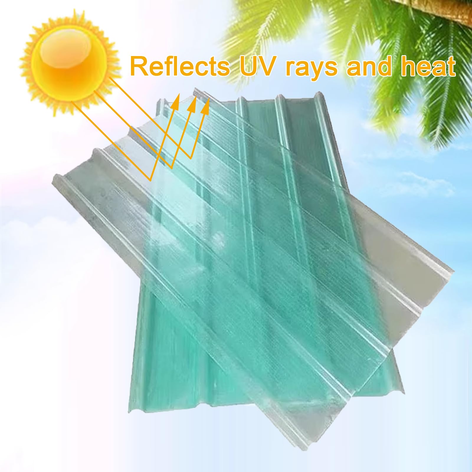 Lámina para techos con protección UV, lámina de placa de iluminación natural FRP de 1,5 mm, lámina corrugada para revestimiento de techo, láminas para paredes, 1/3/4/5/8/11 piezas, paneles a