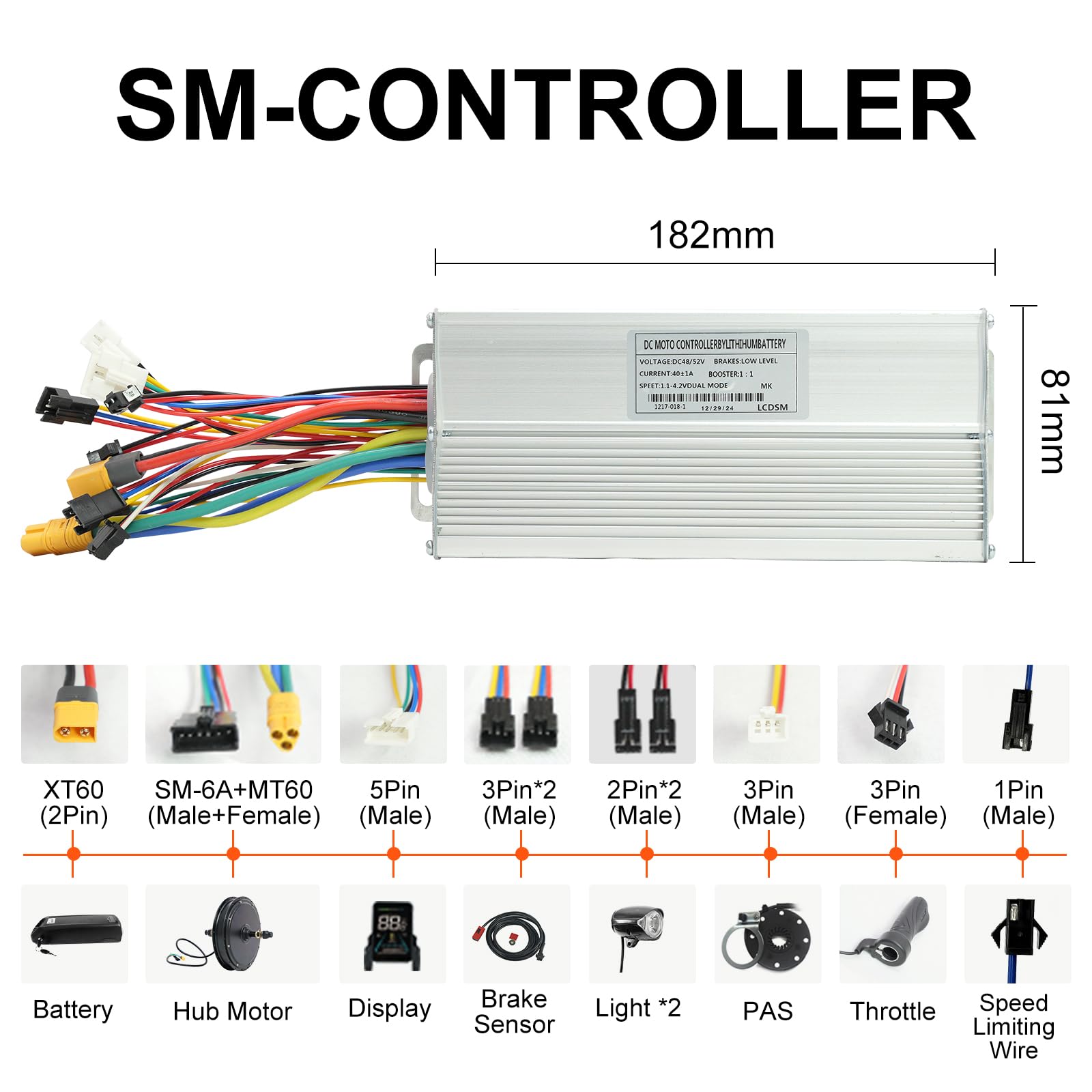 ESOULBIKE 52V 2KW Electric Bicycle Kit - High Speed Electric Bike Conversion Kit Rear Hub Motor for 26 27.5 28/29”/ 700C Bikes