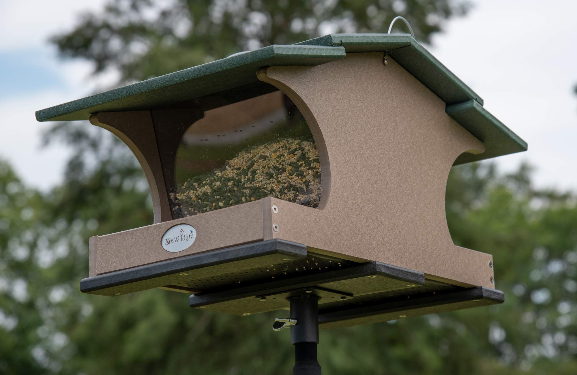 JCS Wildlife Large Poly Hopper Bird Feeder - Mounting Pole Bundles Available! - Picture 43 of 48