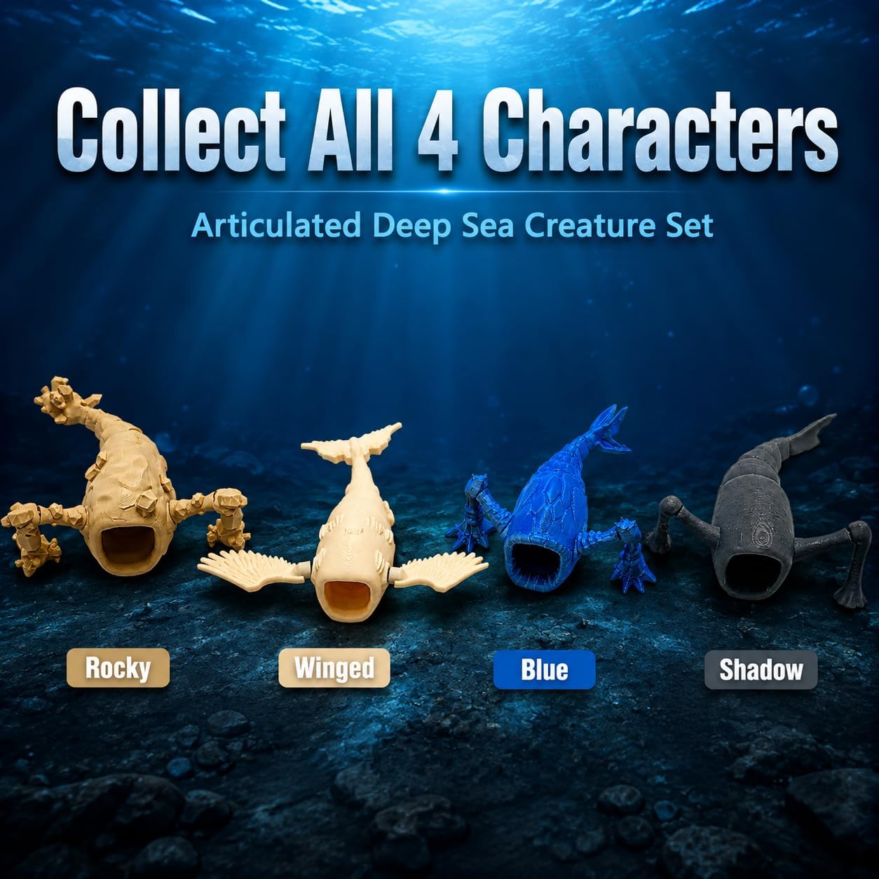 3D Printed Flexible Mythical Sea Monster Toys, Sea Eater image 5