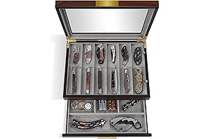 Walnut Case for Pocket Knives: Exquisite Display and Storage Solution
