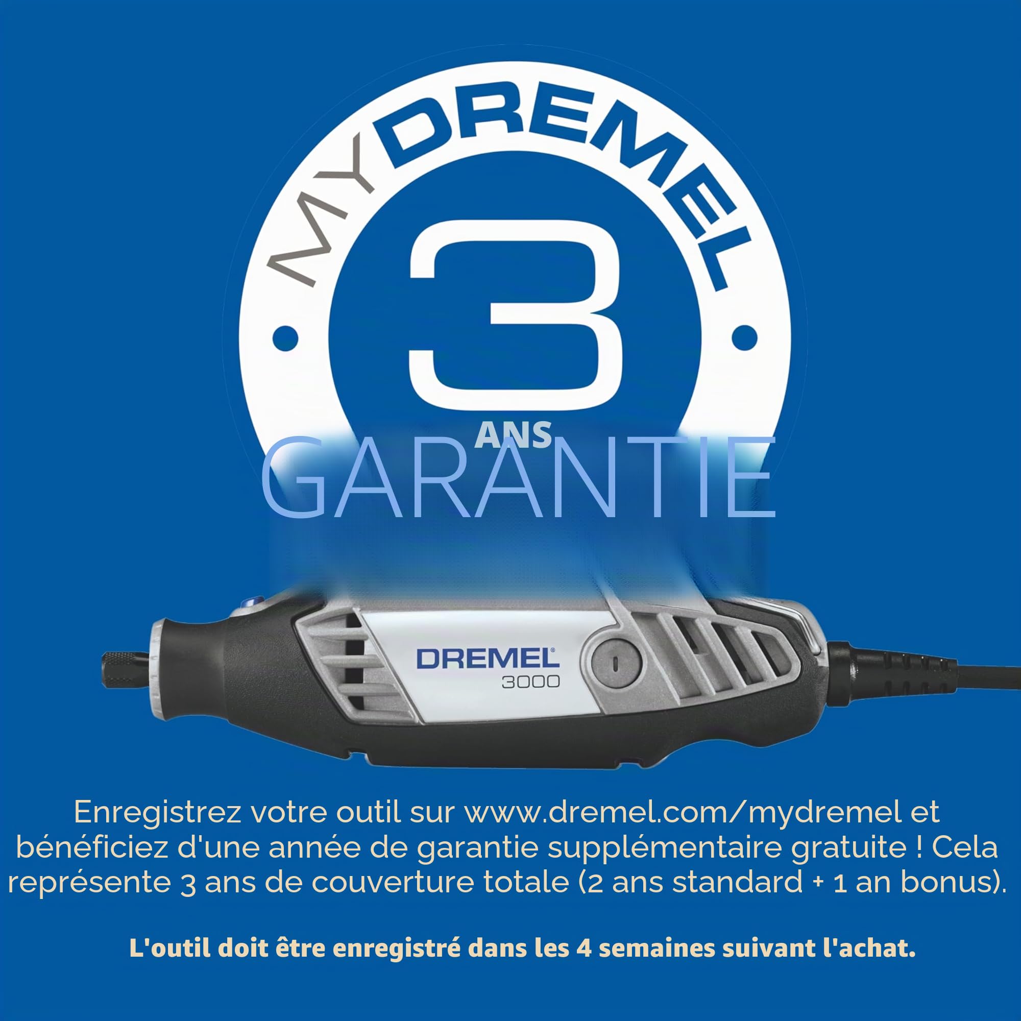 Dremel 3000 Outil Rotatif Multifonction 130W avec 1 Adaptation 25 Accessoires, Vitesse Variable 10000-33000 tr/min pour Découper, Poncer, Percer, Nettoyer, Sculpter, Polir, Graver, Meuler
