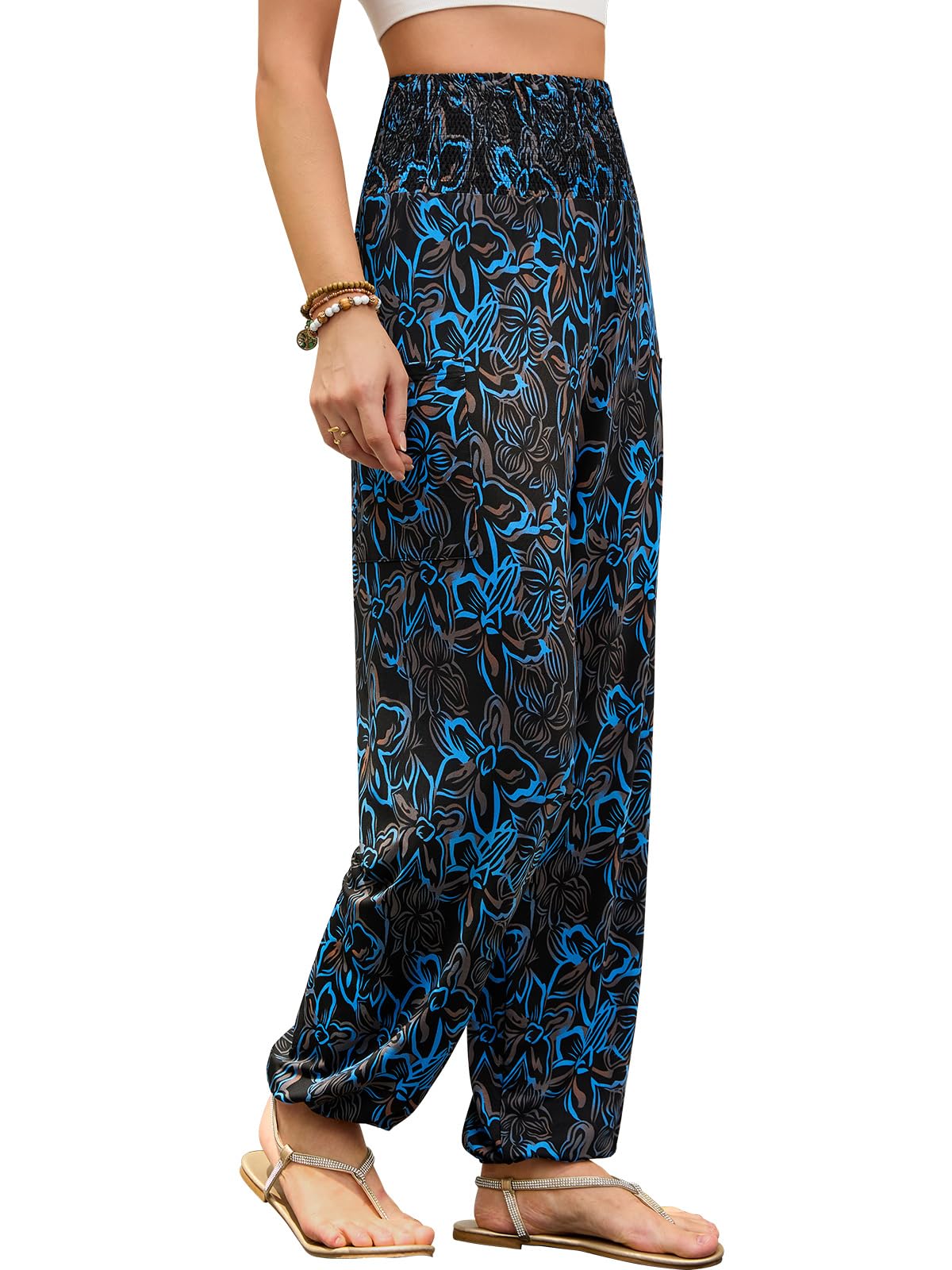QIANXIZHAN womens Boho Palazzo Slacks