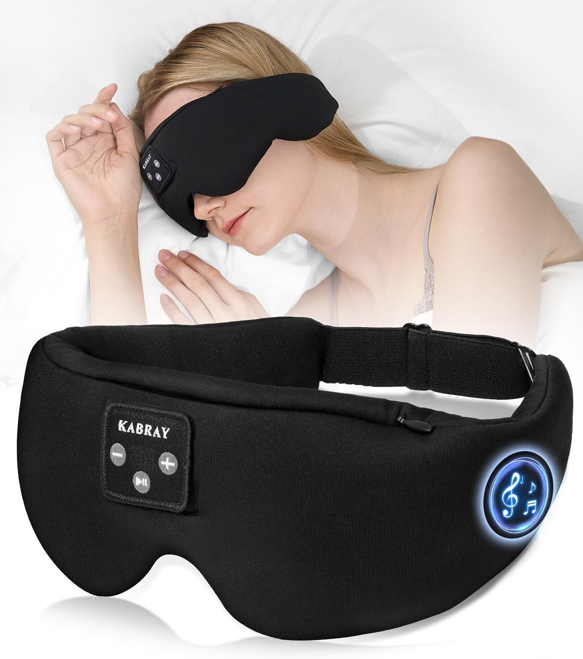 Sleep Mask Bluetooth 5.4 Headphones, Sleep Headphones for Side Sleepers with Ultra-Thin Speakers, Long-Lasting Time Battery & Adjustable Strap for Unisex, Cool Tech Gadgets Unique Gift for Christmas