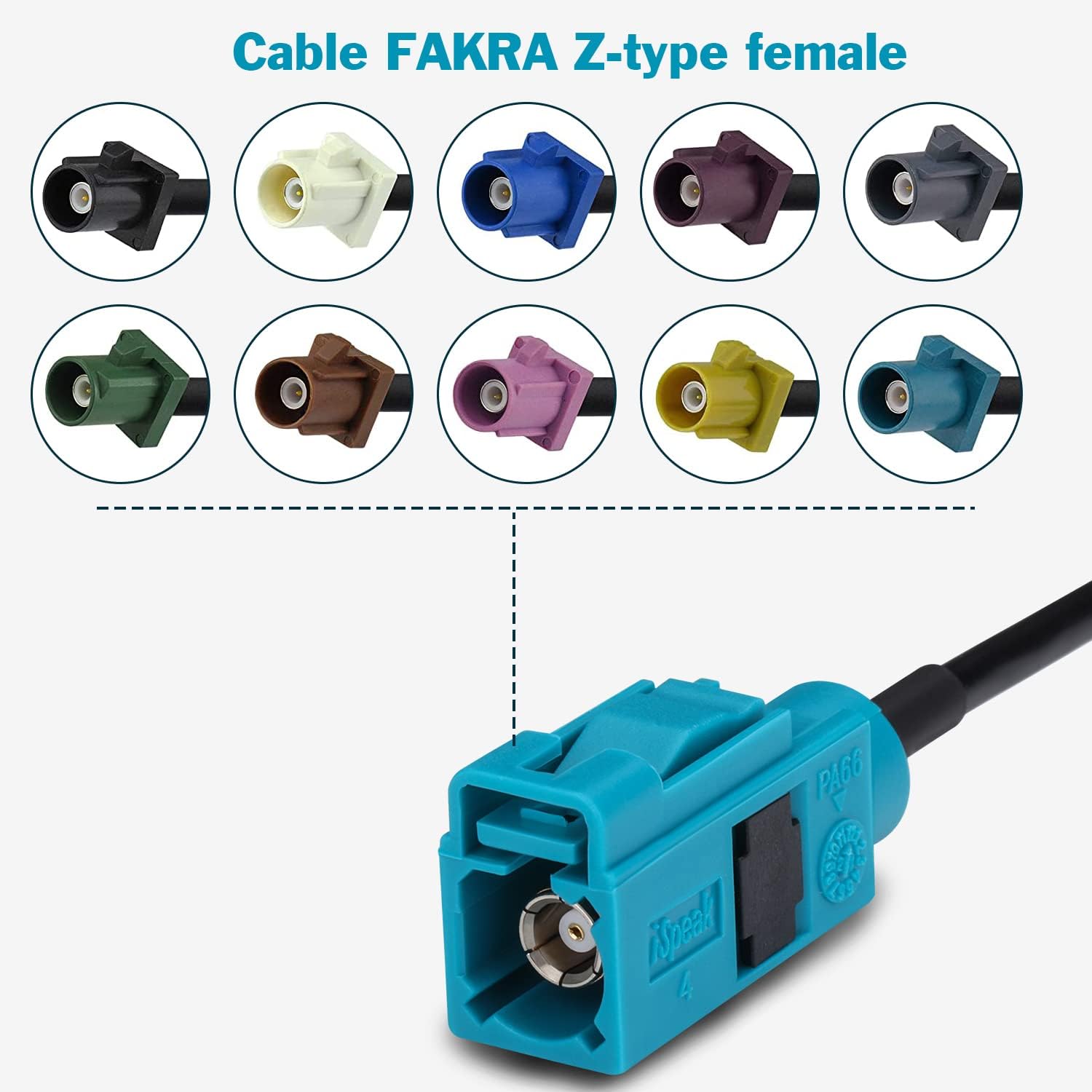 capchang 10ft car antenna extension cable fakra z type female to fakra z type female for android host stereo surroundgps navigationfmam radio4gl