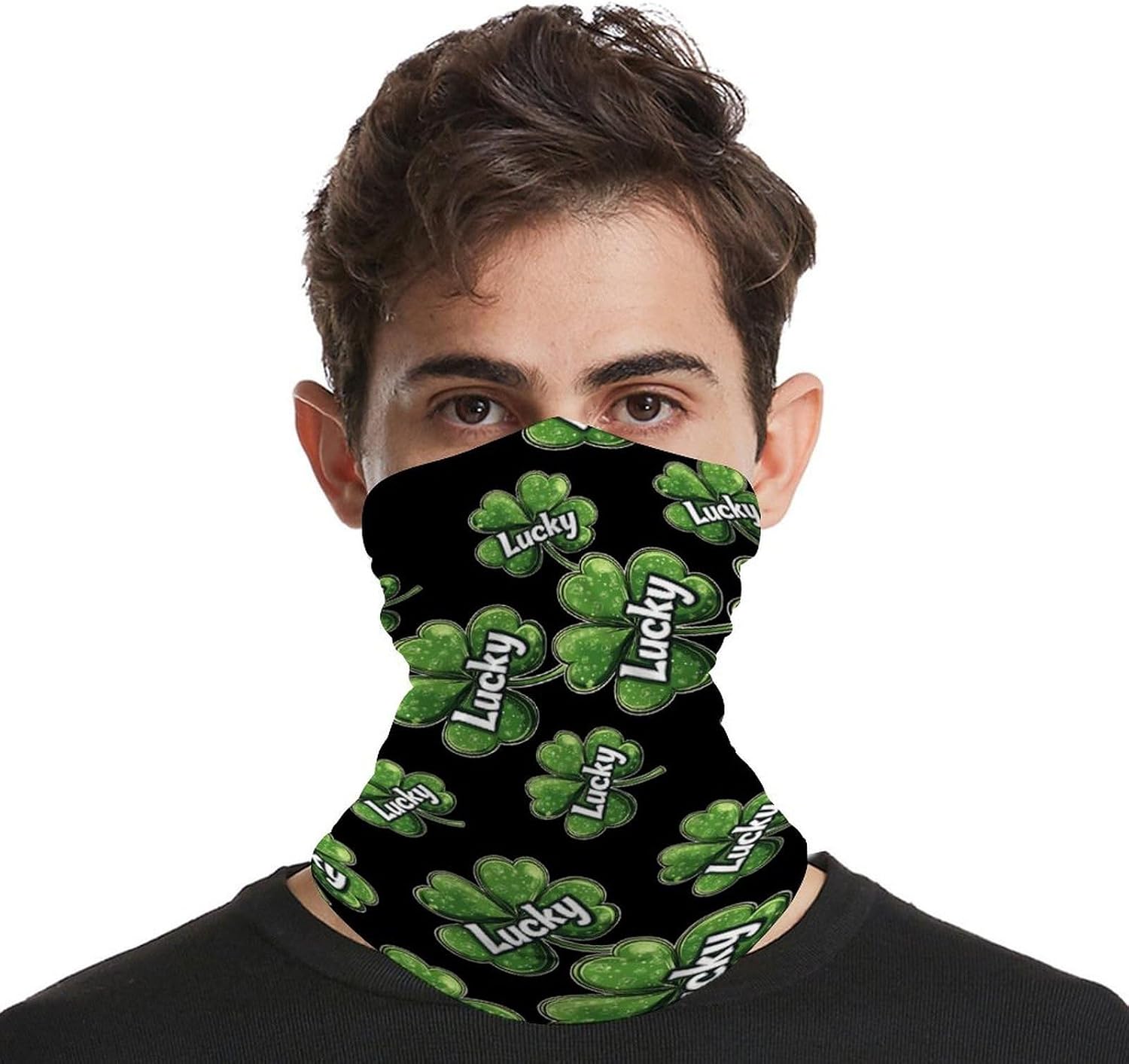 Shamrock Luckying St Patricks Day Face Cover Neck Gaiters for Men Women Sun Protection Mask Scarf Hiking Bandana
