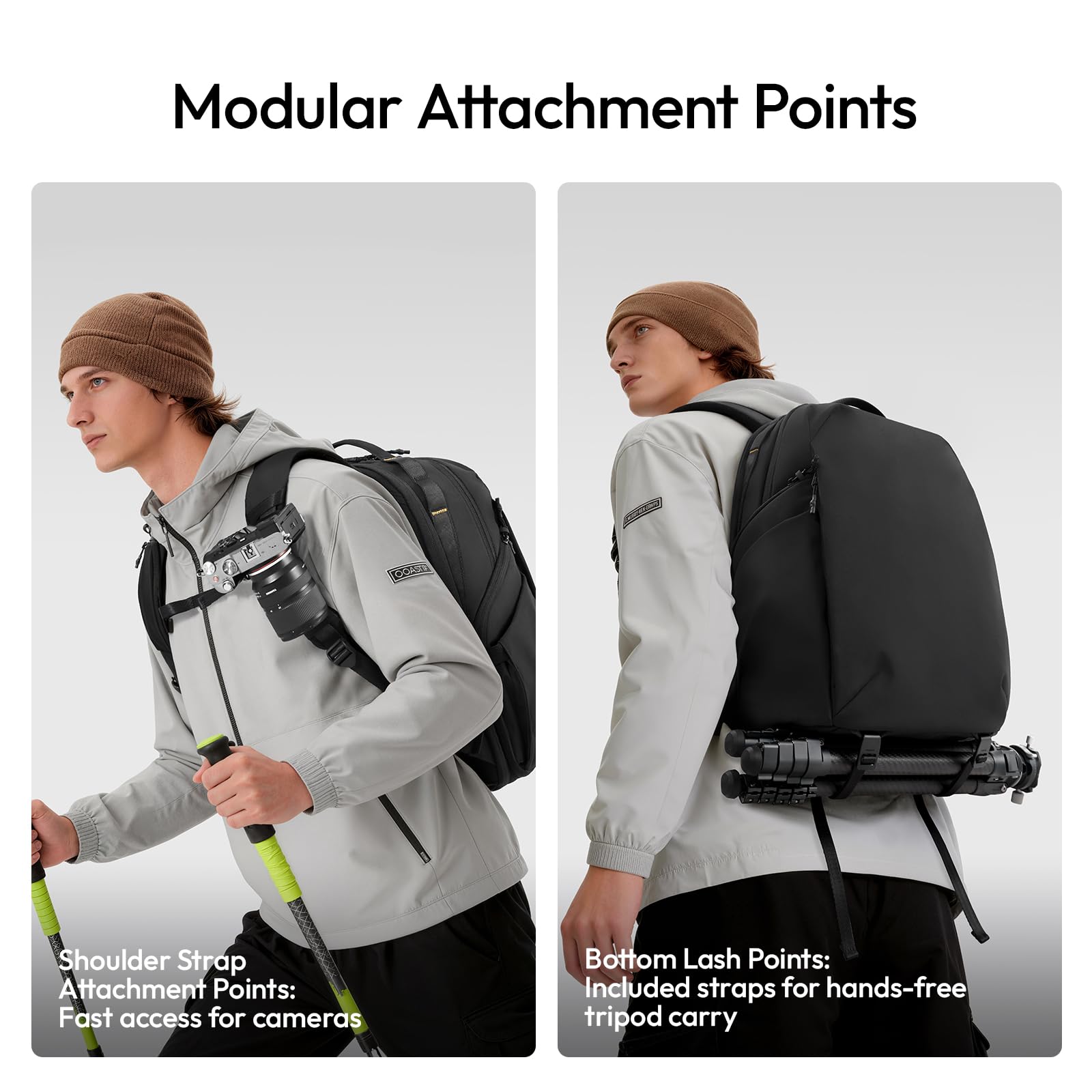 ULANZI YY038 Kamerarucksack 22L, Große wasserabweisend Fotorucksack für Kamera, Objektive, Drohne & 16" Laptop, Verstellbare Klett-Trennwände, Diebstahlsicherer Reißverschluss für Outdoor, Reise