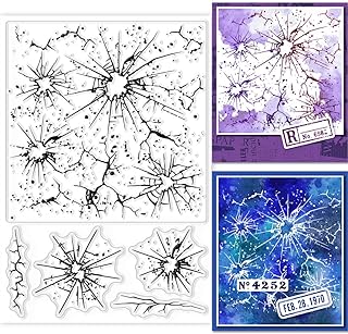 GLOBLELAND Silikonstempel Hintergrund Klare Silikon Stampl Zerbrochenem Glas Stempel Unregelmäßiger Hintergrund Clear Stamps für DIY Journal Scrapbooking Fotoalbum Kartenherstellung
