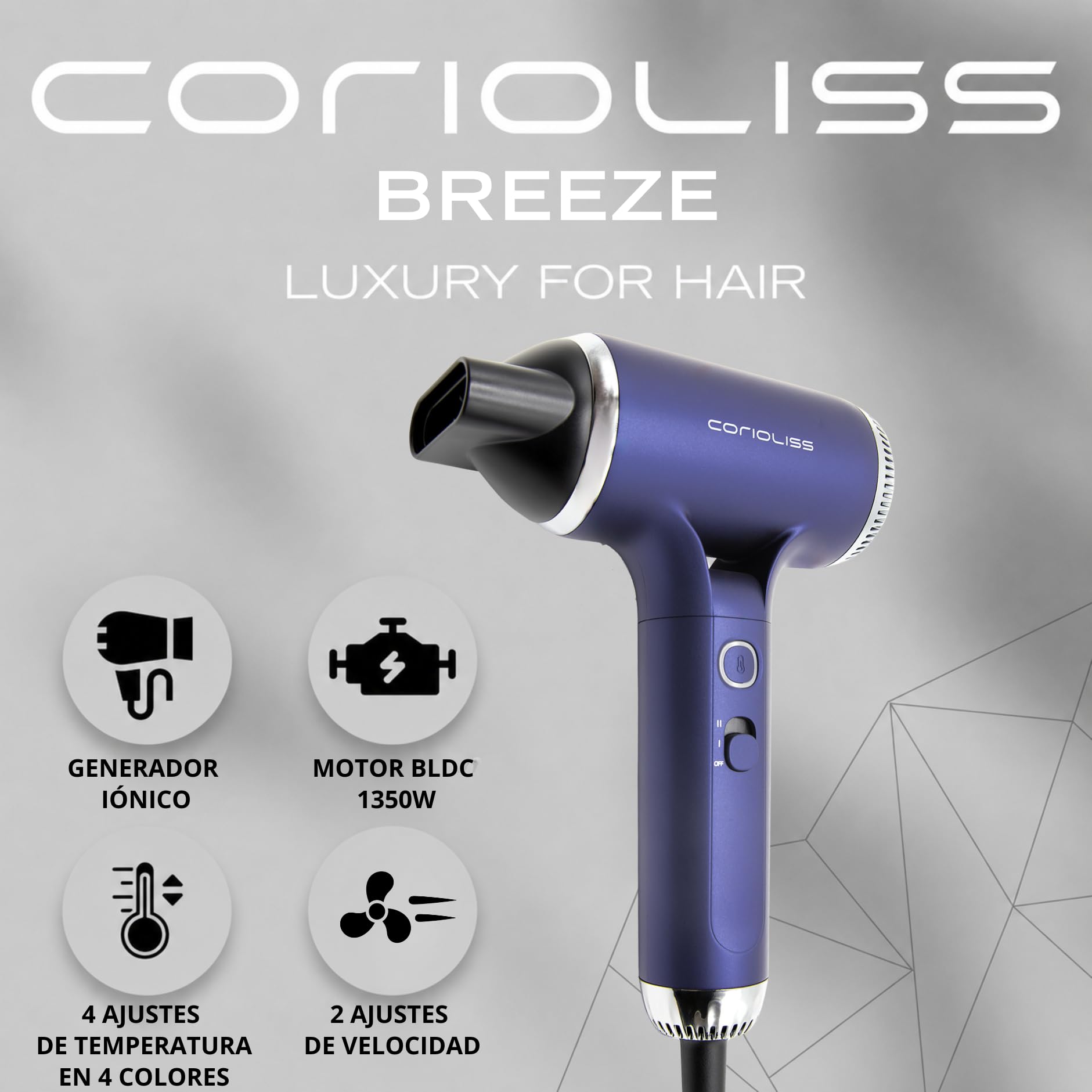 Corioliss Breeze Secador de Pelo de Viaje 1350W BLDC Iónico Profesional