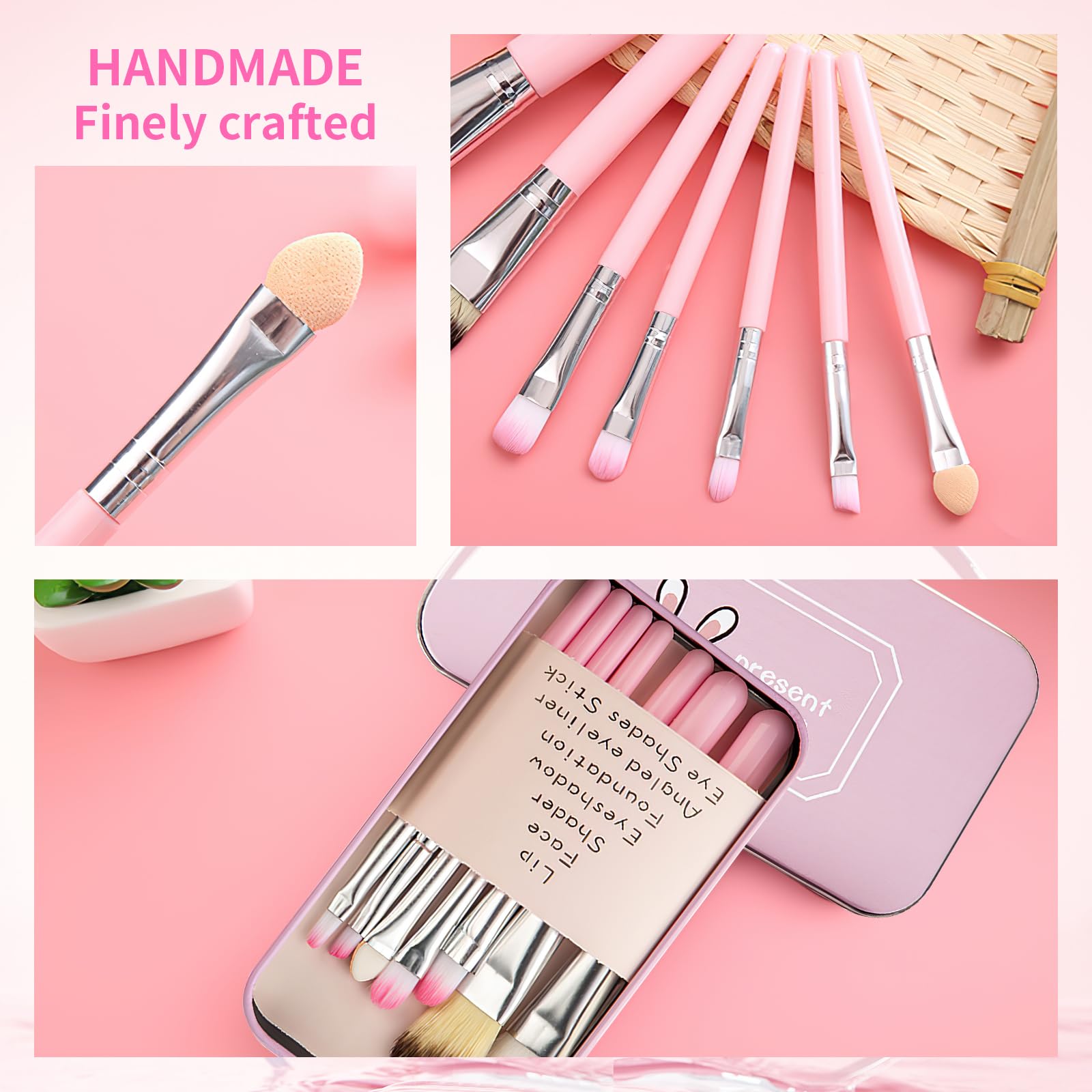 7PCS Children Makeup Brushes,Makeup Brush Set for Kids Girls, Includes Foundation, Eyebrow, Eyeliner, Concealer Brushes - Image 4