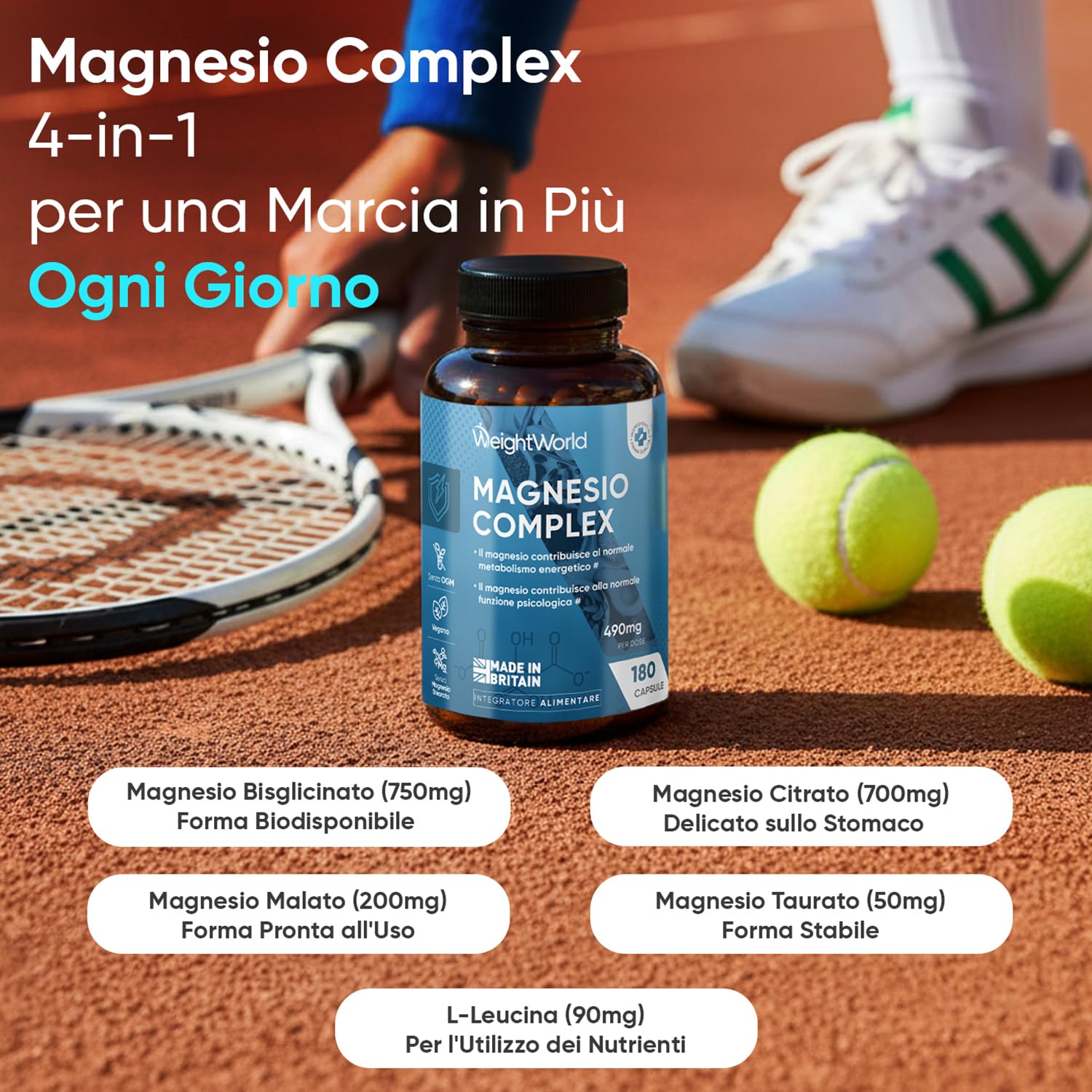 Omega 3 Olio di Pesce e Magnesio Completo Bundle, 240 Softgel + 180 Capsule, Omega 3 2000mg con 660mg di EPA, 440mg di DHA, Magnesium Complex 490mg per Dose, 4 in 1 con Bisglicinato, Citrato, Taurato
