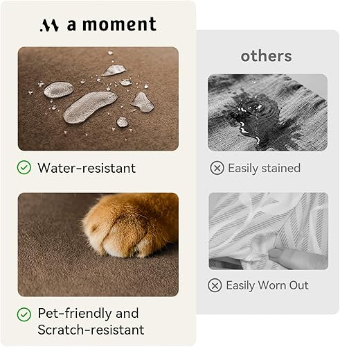 Miniatura 5 de a moment Juego de 4 fundas de almohada impermeables de 20 x 20 pulgadas, resistentes a las manchas, aptas para mascotas, para patio, sofá y sala de