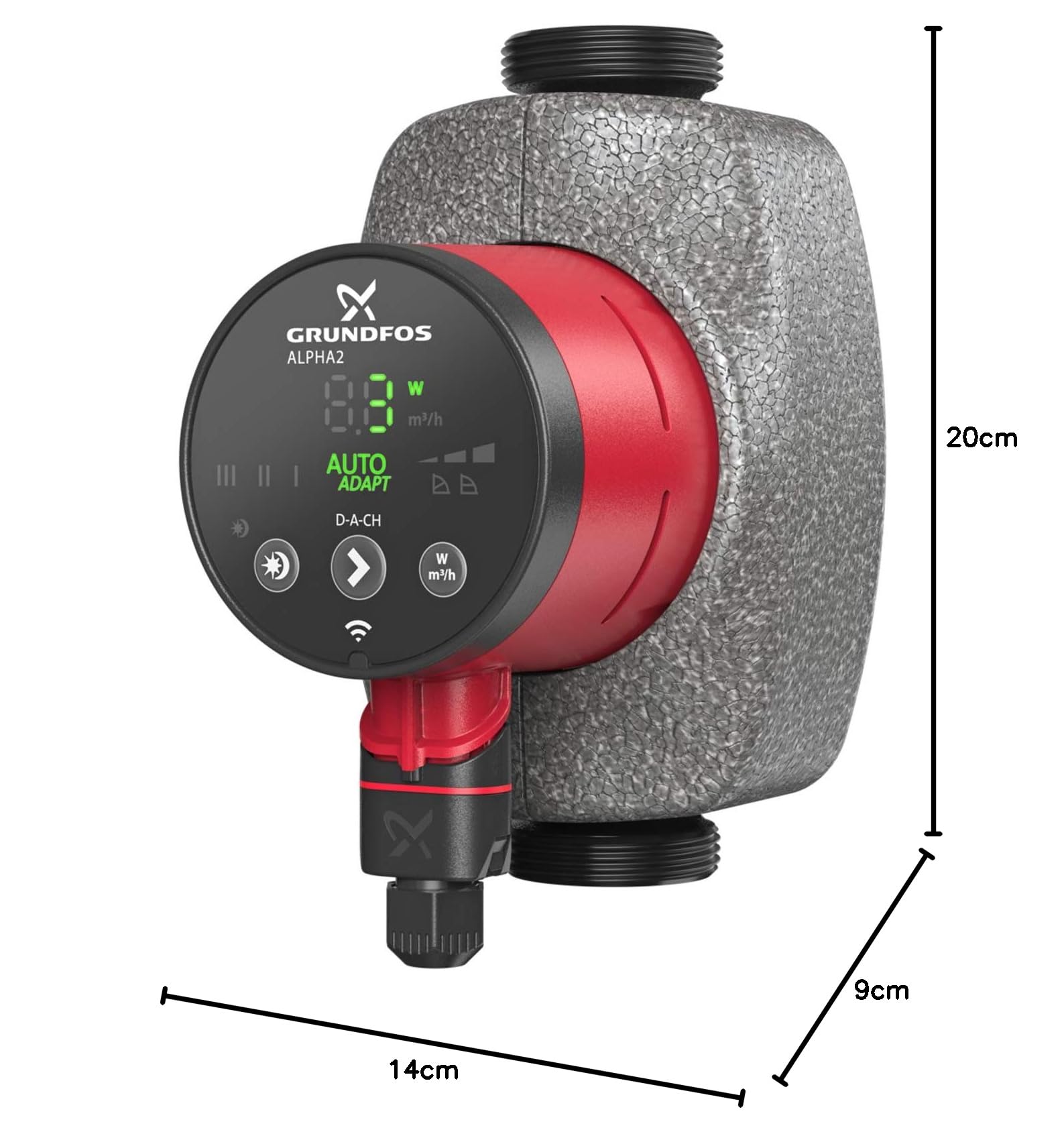 Grundfos Alpha2 25-80, pompa di circolazione ad alta efficienza, 180 mm