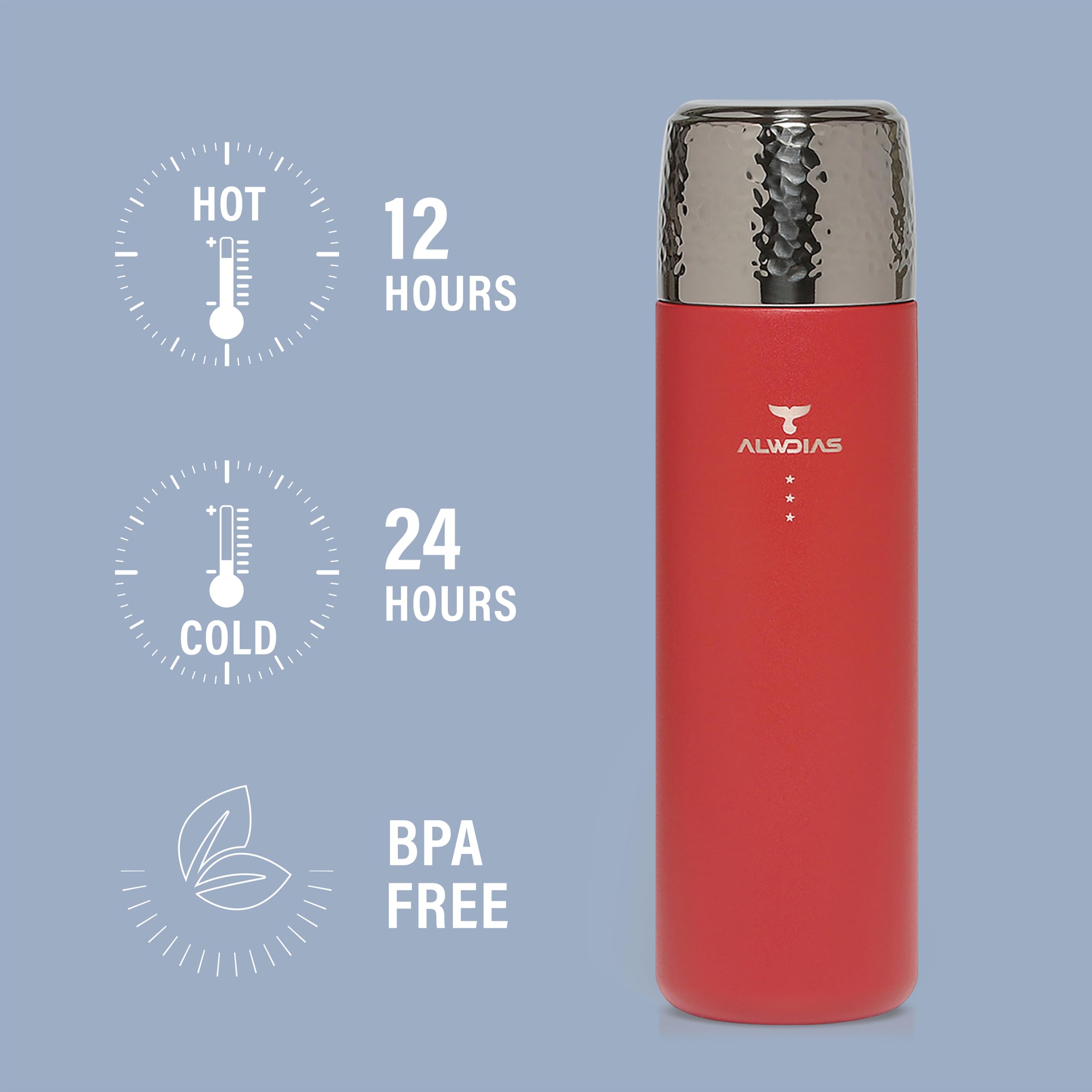 Thrista - Botella de agua de acero inoxidable 316 aislada al vacío, infusor de té de titanio, diseño compacto y a prueba de fugas, 479.1 g/500 ml, apertura con un solo toque para bebidas frías