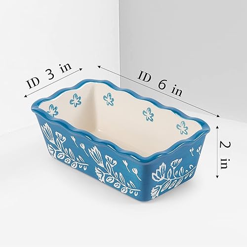 Miniatura 3 de Wisenvoy Mini molde para pan de cerámica para hornear pan, mini sartenes para pan de 4 piezas