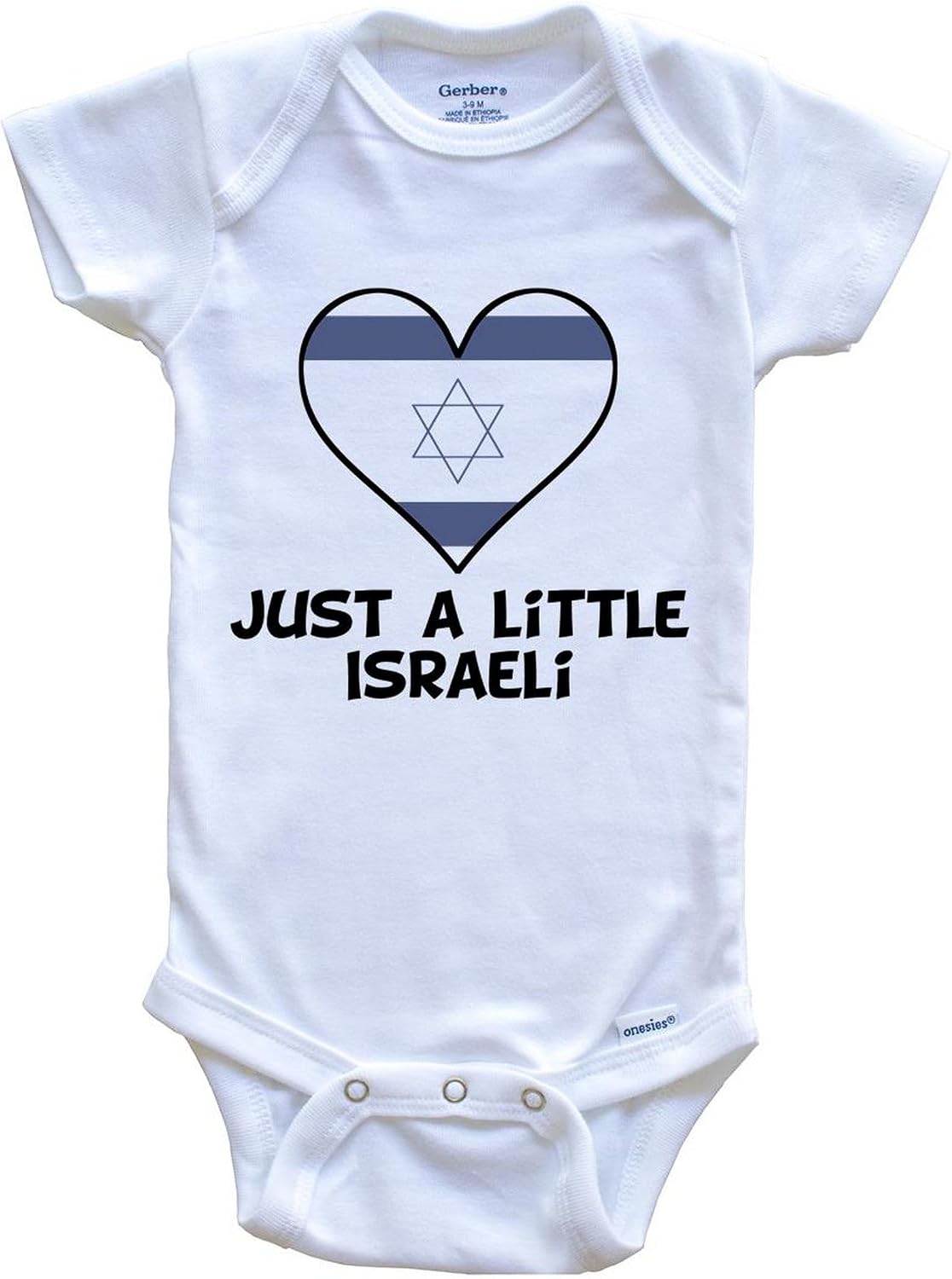 Really Awesome Shirts Just A Little Israeli Baby Bodysuit - Cute Israel Flag
