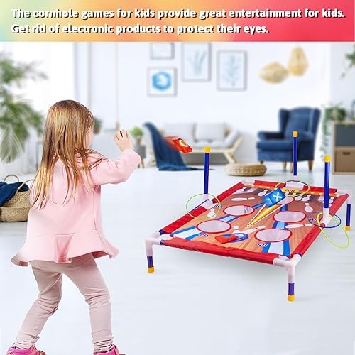 Miniatura 3 de Ligebul Juego de lanzamiento de bolsas de frijol, juego de lanzamiento de bolsas de frijoles para niños de 3 a 8 años, juego portátil de lanzamiento