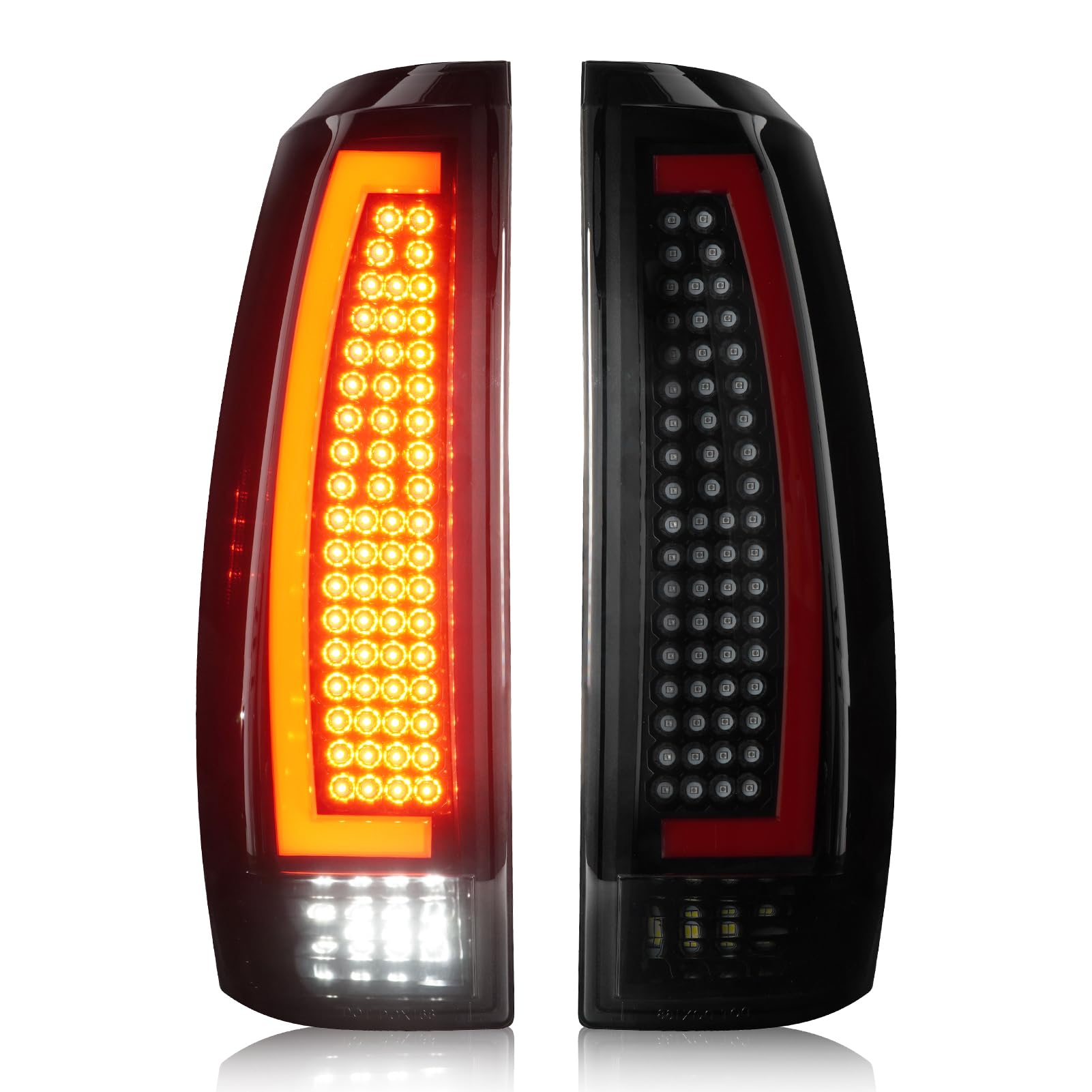 led tail lights assembly fit for chevy avalanche 2007-2013 taillights brake lamps, black housing smoked lens
