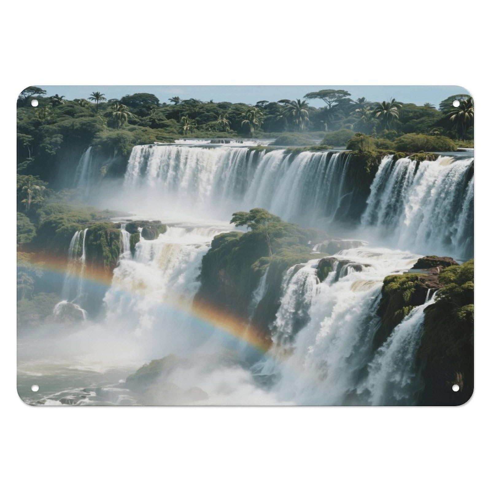 Fekiloot Style Iguazu Falls Wall Decor Iron Painting Metal Sign