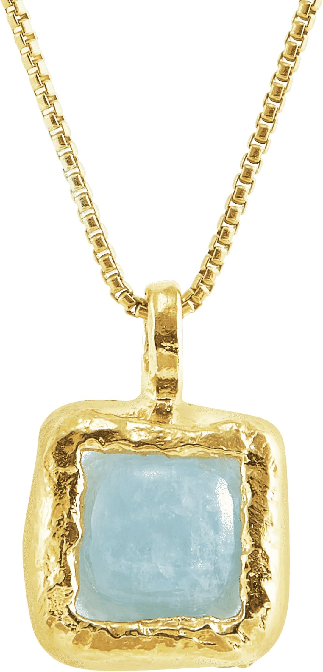 Mediterra' Natural Aquamarine Necklace in 14K Gold-Plated Sterling Silver, 16" + 2"