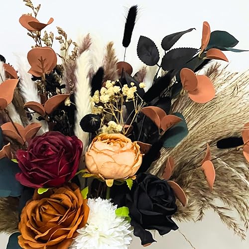 Miniatura 7 de RyddeligHome Arreglos florales de otoño en jarrón, 100 piezas, centros de mesa de otoño para mesas, centro de mesa de comedor de café, decoración