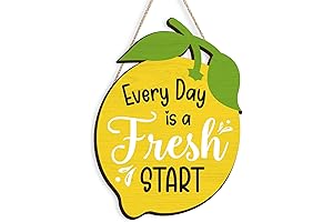 COLOR VALLEY ART Kitchen Lemon Sign, Farmhouse Lemon Wall Decor for Kitchen