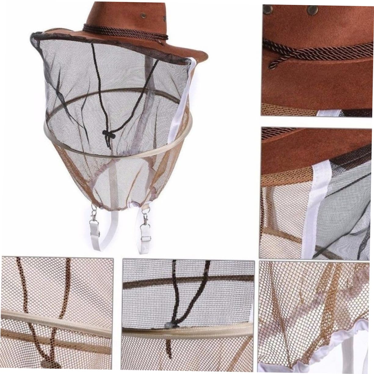 SUPVOX 3pezzi Cappello Protettivo Per Apicoltura Velo Per Viso Maschera Integrale Con Lacci Per Collo Include Guanti Per Apicoltore Per Proteggere Da Api e Insetti Mentre Si Lavora in Gia