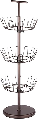Miniatura 8 de Honey-Can-Do SHO-02221 - Árbol para zapatos con mango giratorio, bronce, 4 niveles, 30 libras