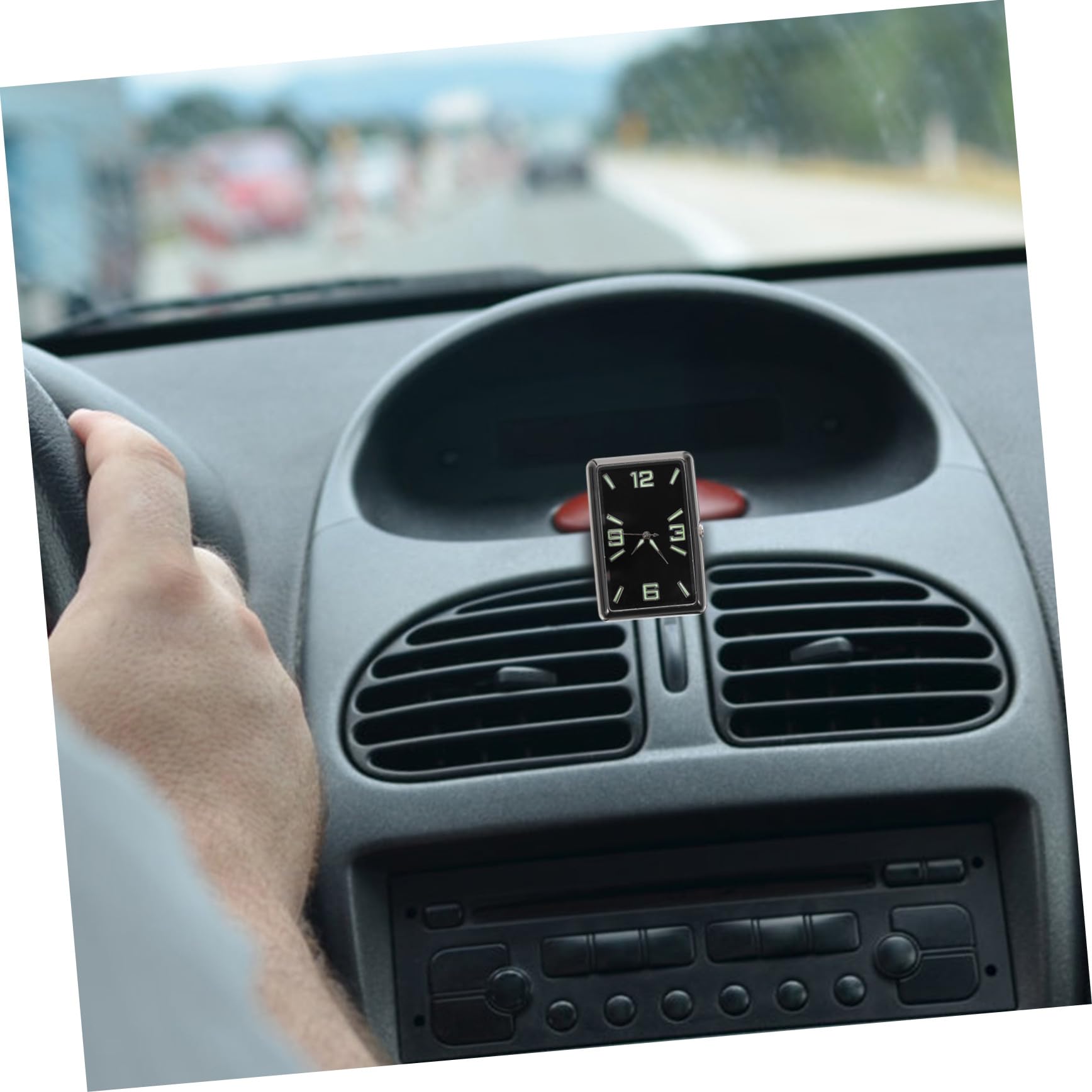 Reloj Salpicadero del Coche Cuadrado Negro de Aleación
