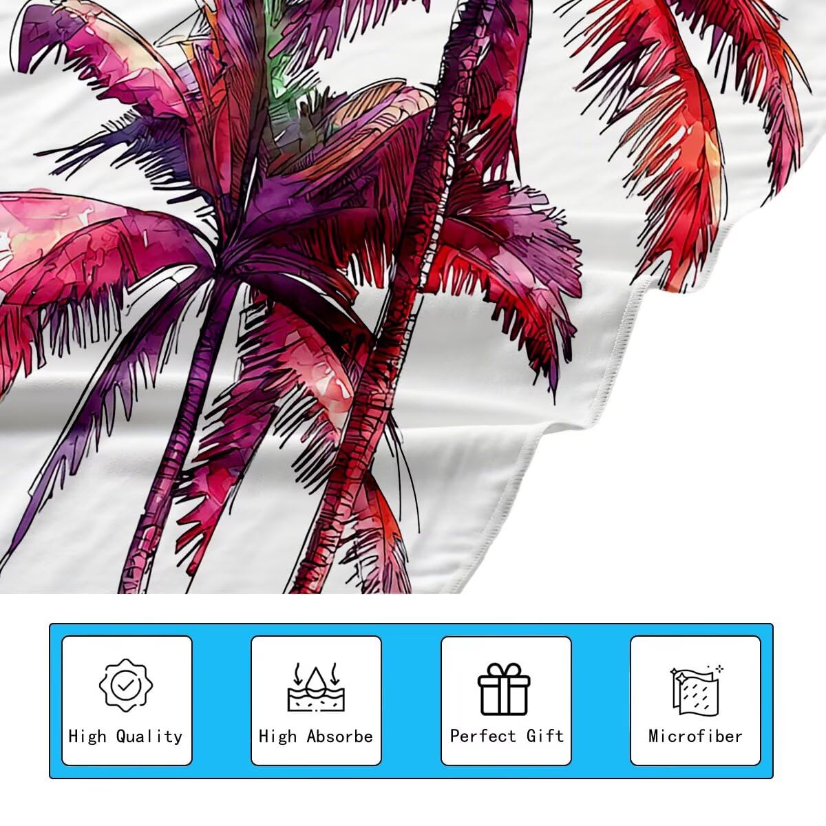 Serviette de Plage Microfibre, Serviette de Bain Grande Taille 80x160cm, Lot de 2 Séchage Rapide Drap de Bain Arbre, Anti Sable Serviettes de Plage Microfibre pour Voyages Sport, Cadeau Femme -3714