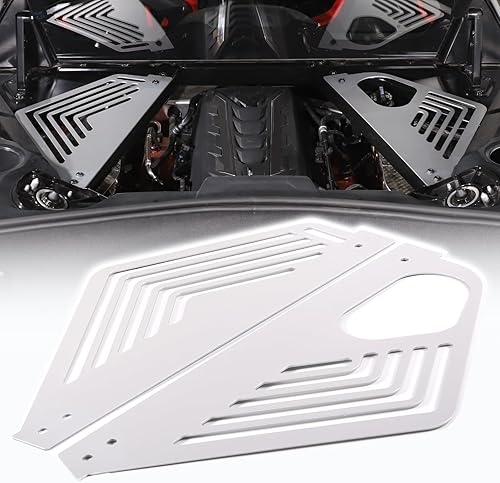 Cubierta de panel de bahía de motor compatible con Chevrolet Corvette C8 2020-2023, cubiertas de motor traseras de aleación de aluminio, protectores