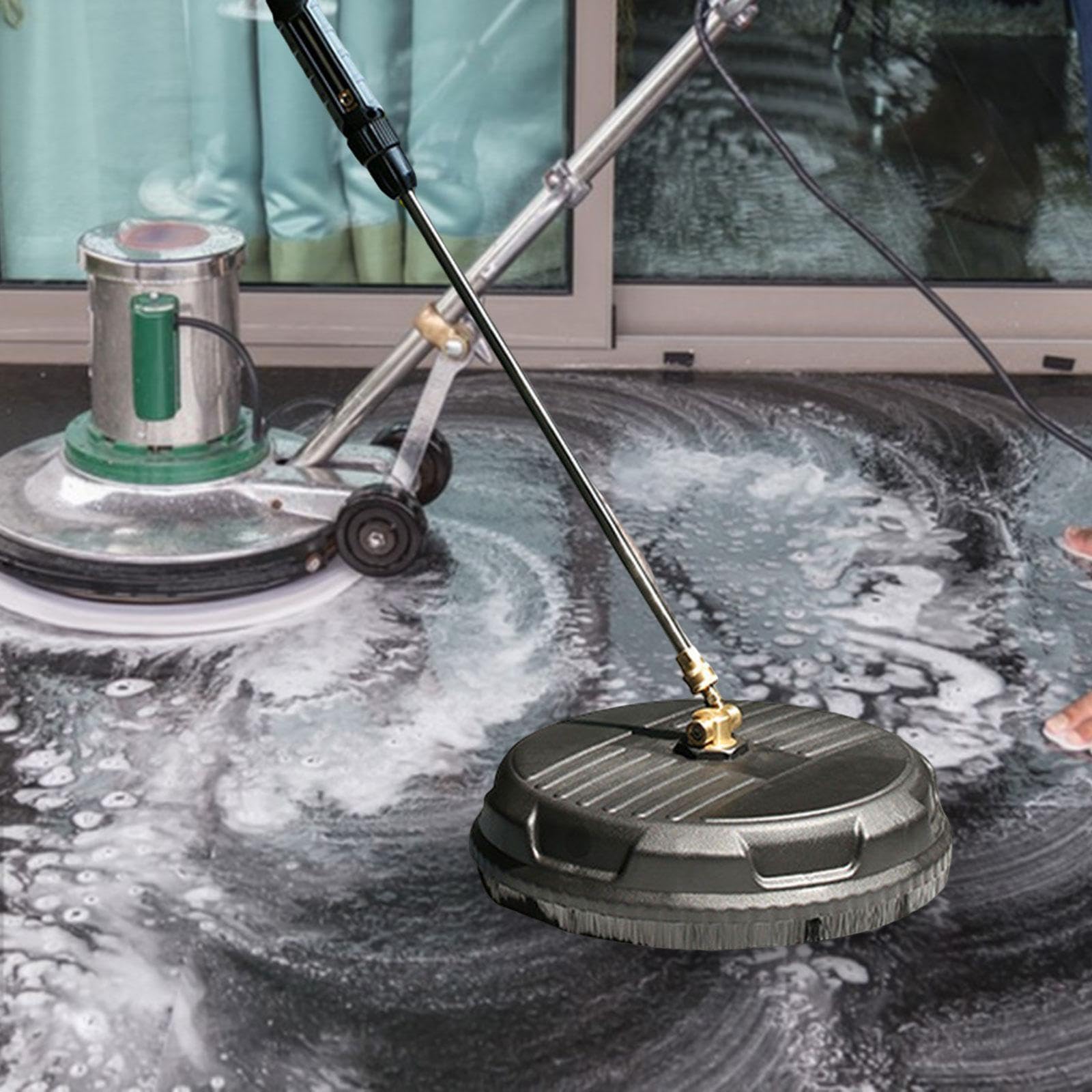 Nettoyeur Haute Pression à Plat pour allées, terrasses et Taches tenaces, et prévient efficacement Les Projections d'eau à Haute Pression. Nettoyeur de sols Rotation Vitesse pour Un