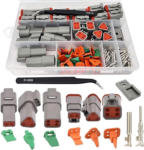 Deutsch Kit de 18 juegos, kit de conectores DT de 234 pines, conectores de cable eléctricos impermeables para automóviles, kit de conectores