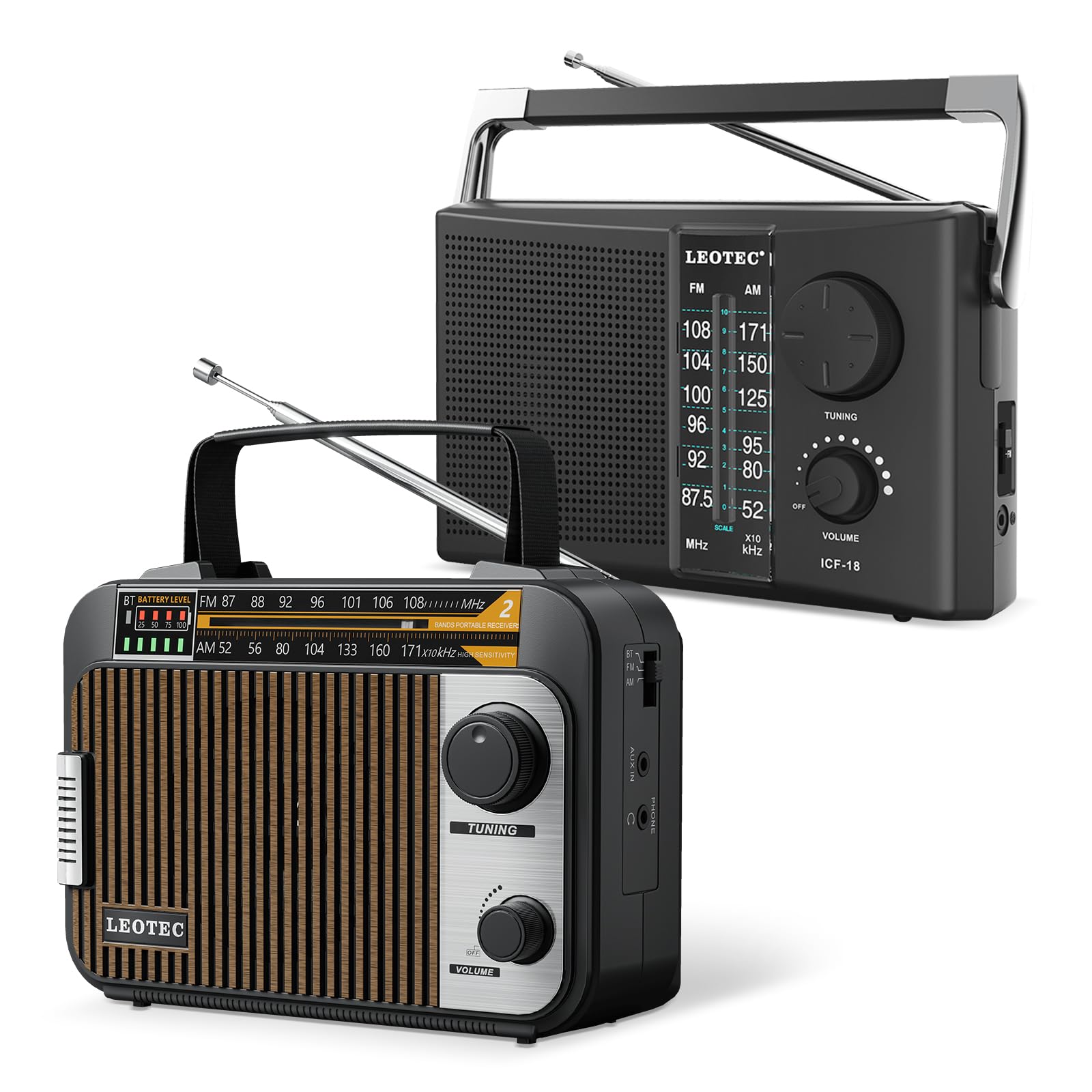 Amazon.com: LEOTEC Portable AM FM Radio with Best Reception,Battery ...