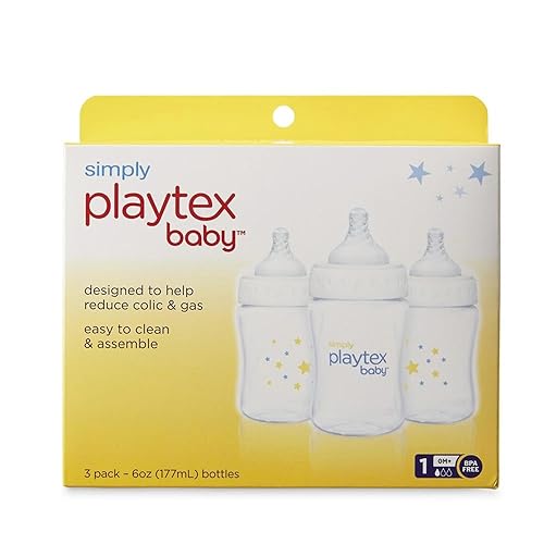 Miniatura 2 de Playtex Baby Simply Playtex - Biberones completos para bebé, 6 onzas (3 unidades), biberones anticólicos y antirreflujo para bebés recién nacidos y