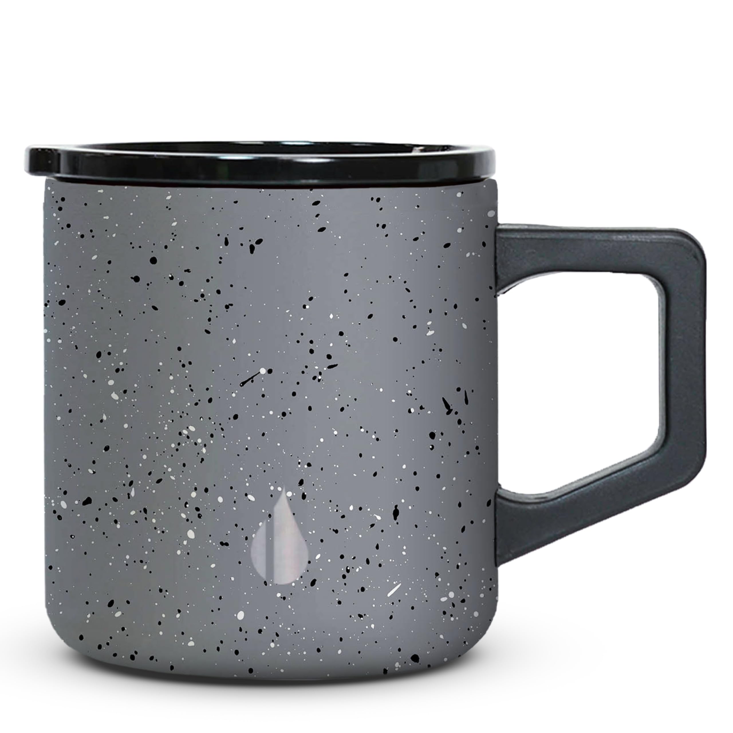 Elemental Summit - Tazza da caffè isolata, a tripla parete, in acciaio inox, per bevande calde e fredde, tazza da caffè termica con coperchio e manico, per campeggio, ufficio e viaggi, 350 ml, colore: