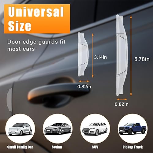 Miniatura 2 de Dickno Tiras anticolisión para puerta de automóvil, protector de borde lateral de puerta antiarañazos, calcomanías autoadhesivas para borde de