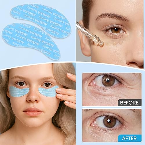Miniatura 4 de AUSLKA Parches reutilizables para debajo de los ojos 3 pares, máscaras reutilizables de silicona, parches reutilizables para arrugas de ojos,