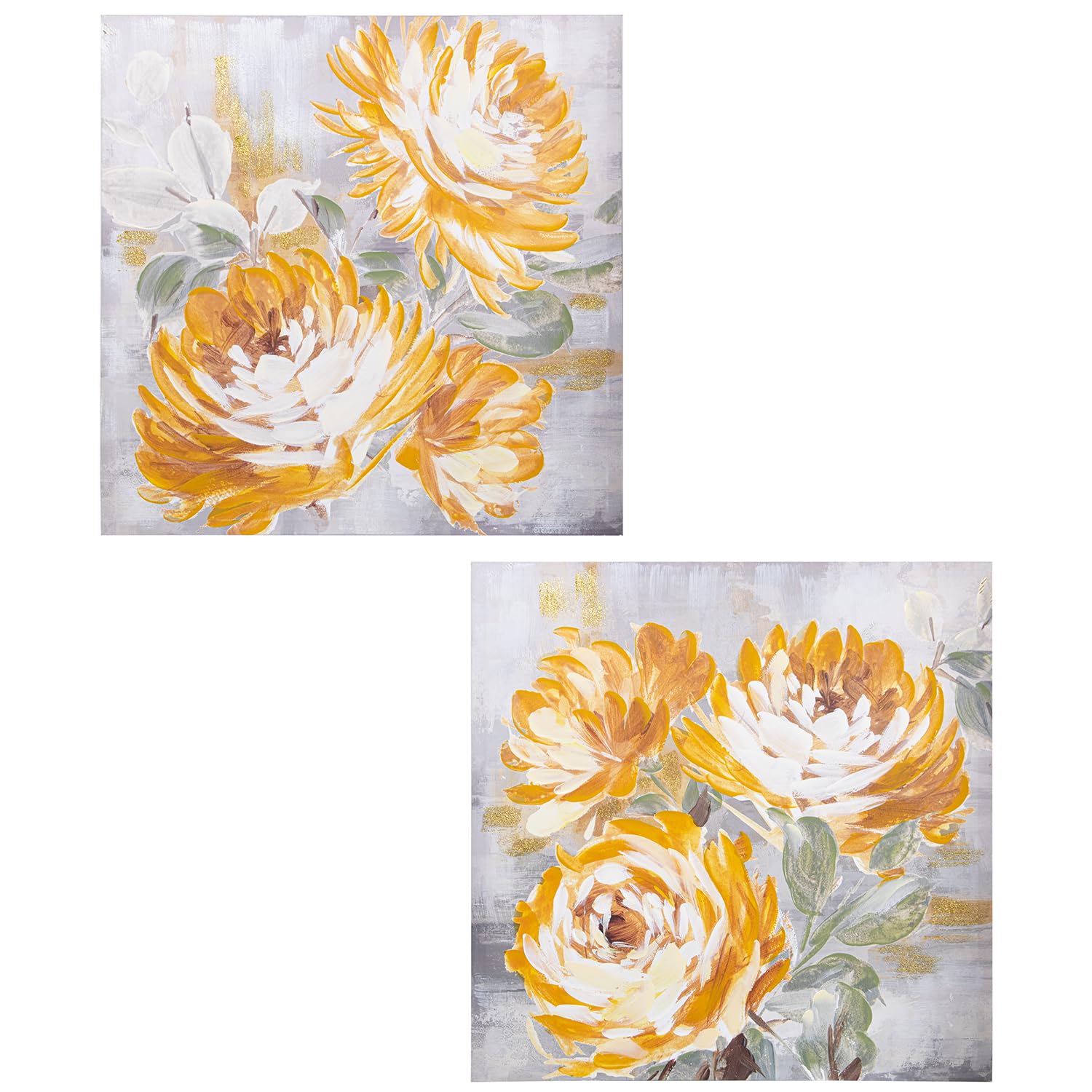 Tableau toile fleurs en bois de différentes couleurs 80x80cm design élégant