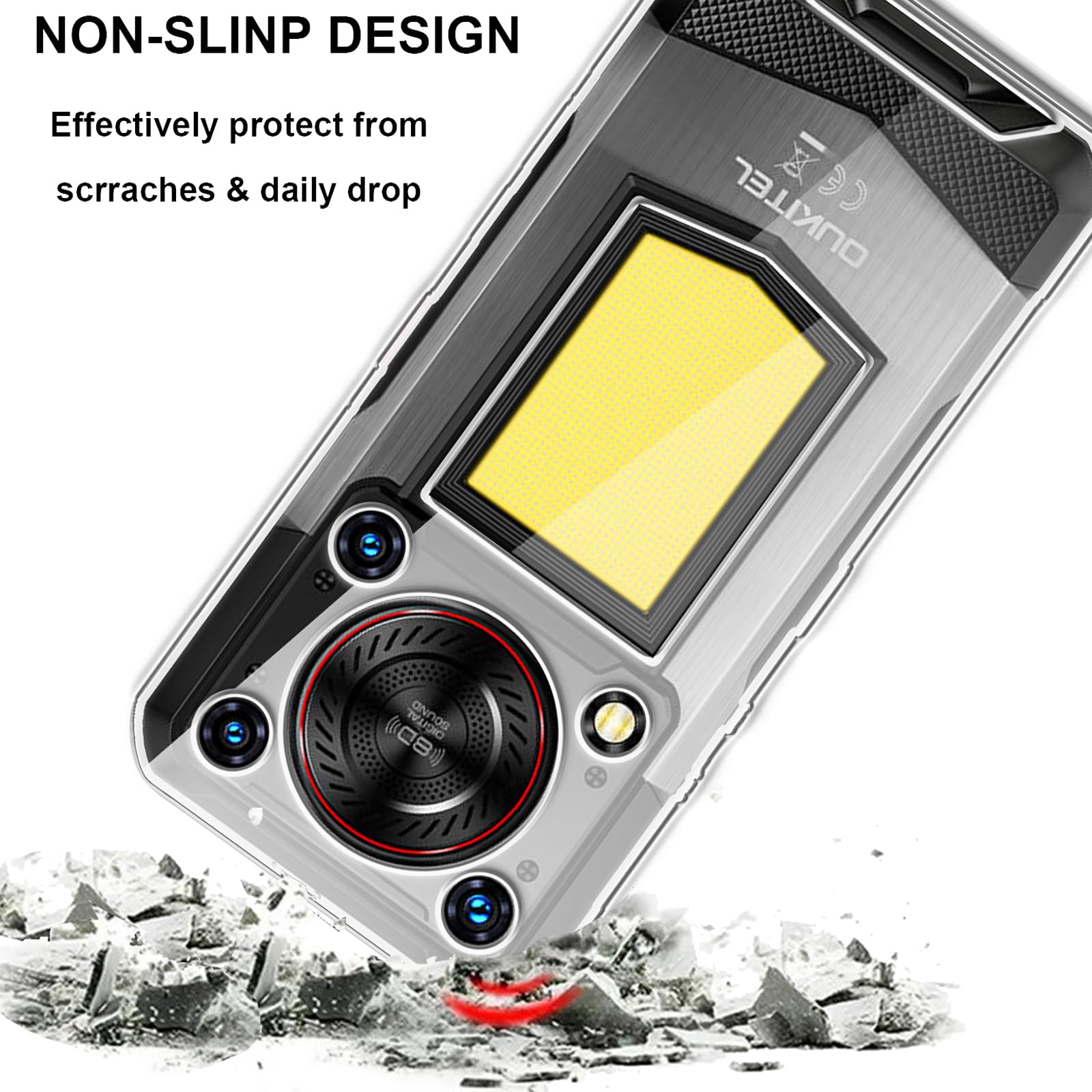 Coque Silicone + 2 Verres Trempés Pour Oukitel WP56 5G - Noire, Protection Chocs, Bords Surélevés