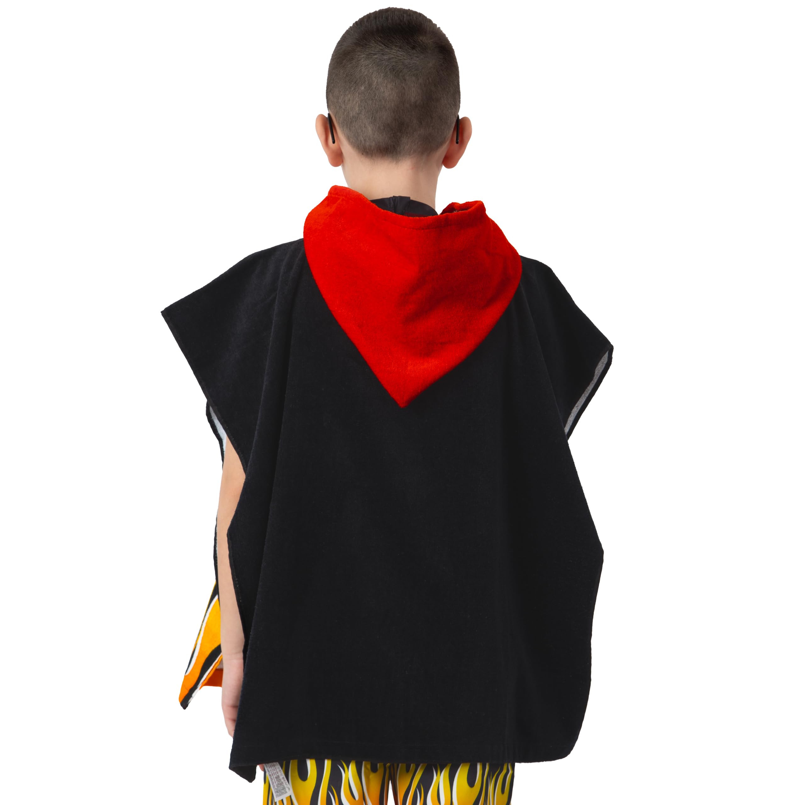 Hot Wheels Poncho Bambino, Accappatoio Bambino Macchina, Accappatoio Ragazzo, Taglia Unica, Nero