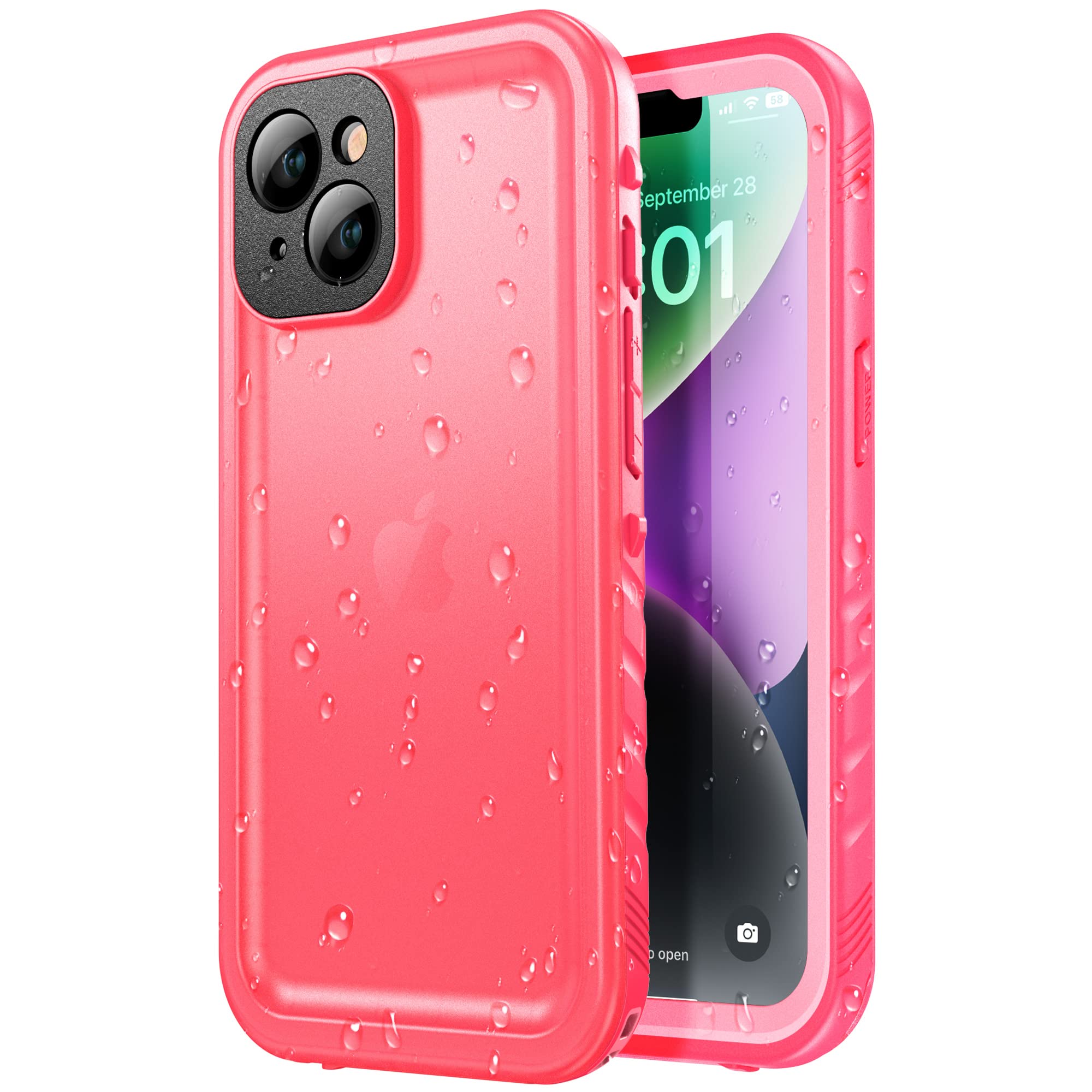 SPORTLINK Design for iPhone 14 Waterproof Case - Shockproof Dustproof Phone Case with Screen Protector for iPhone 14, Full Body Protective Case for iPhone 14 Cover 6.1'' Pink